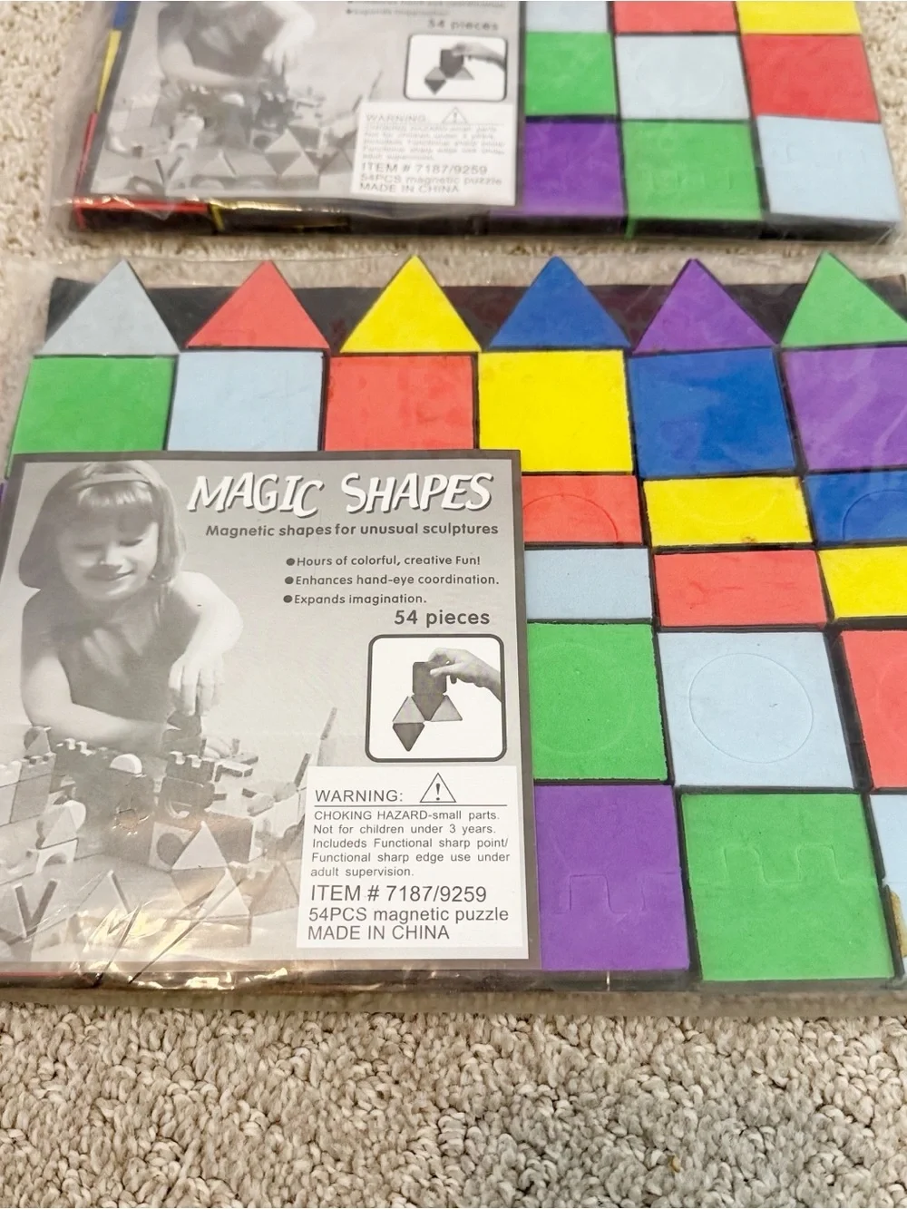 Softplay Foam Puzzle Magic Shapes Magnetic Creative STEM Construction 54 pc 2x